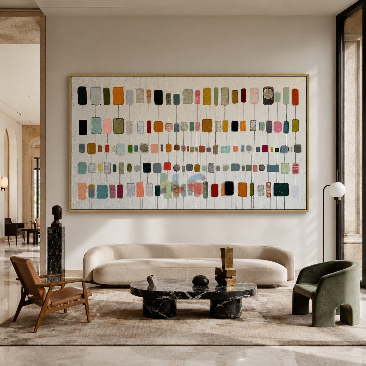 Color Spectrum Grid – Abstract Modern Textured Wall Art