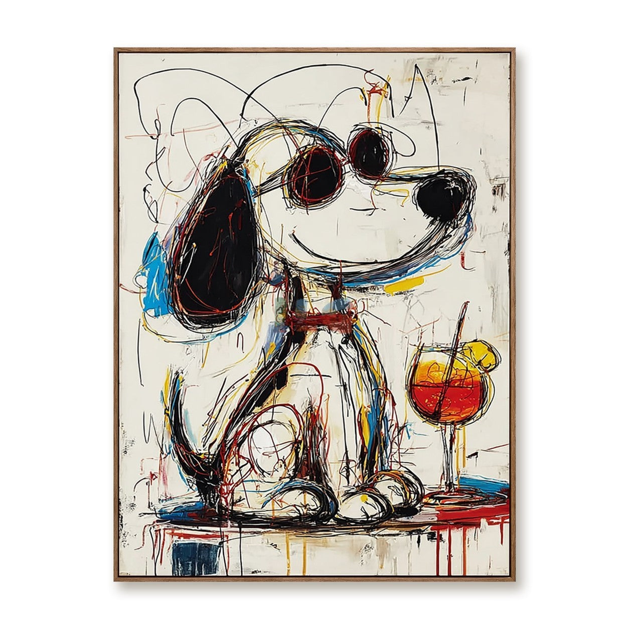 Abstract Puppy Portrait – Contemporary Pop Art Wall Art