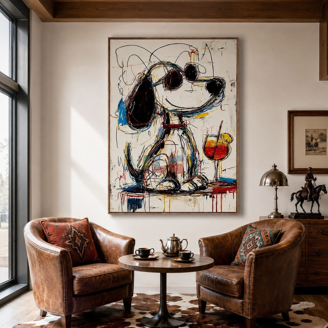 Abstract Puppy Portrait – Contemporary Pop Art Wall Art