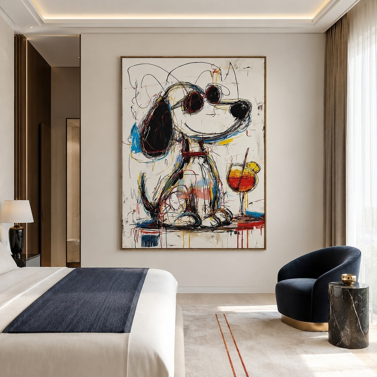 Abstract Puppy Portrait – Contemporary Pop Art Wall Art