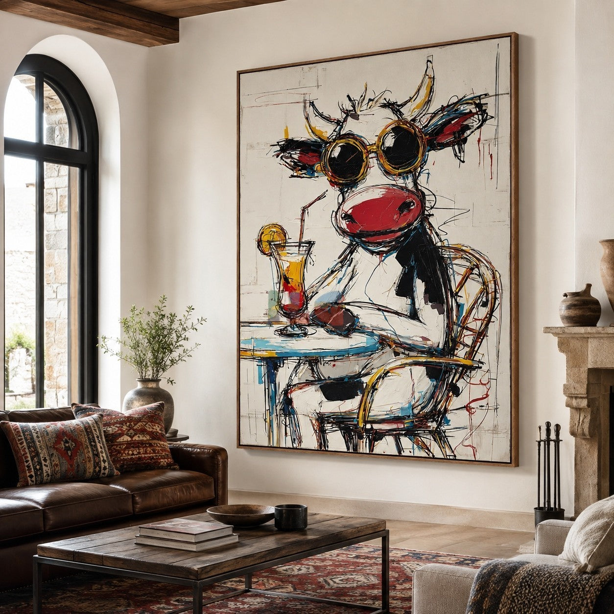 Abstract Bull Lounge – Contemporary Pop Art Animal Wall Art