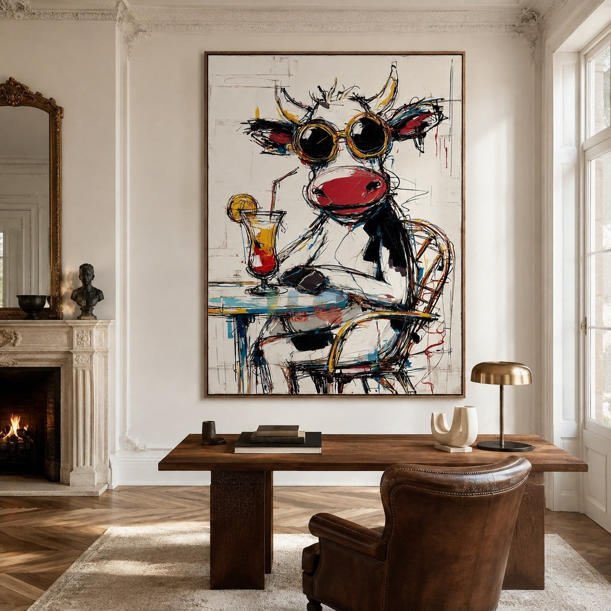 Abstract Bull Lounge – Contemporary Pop Art Animal Wall Art
