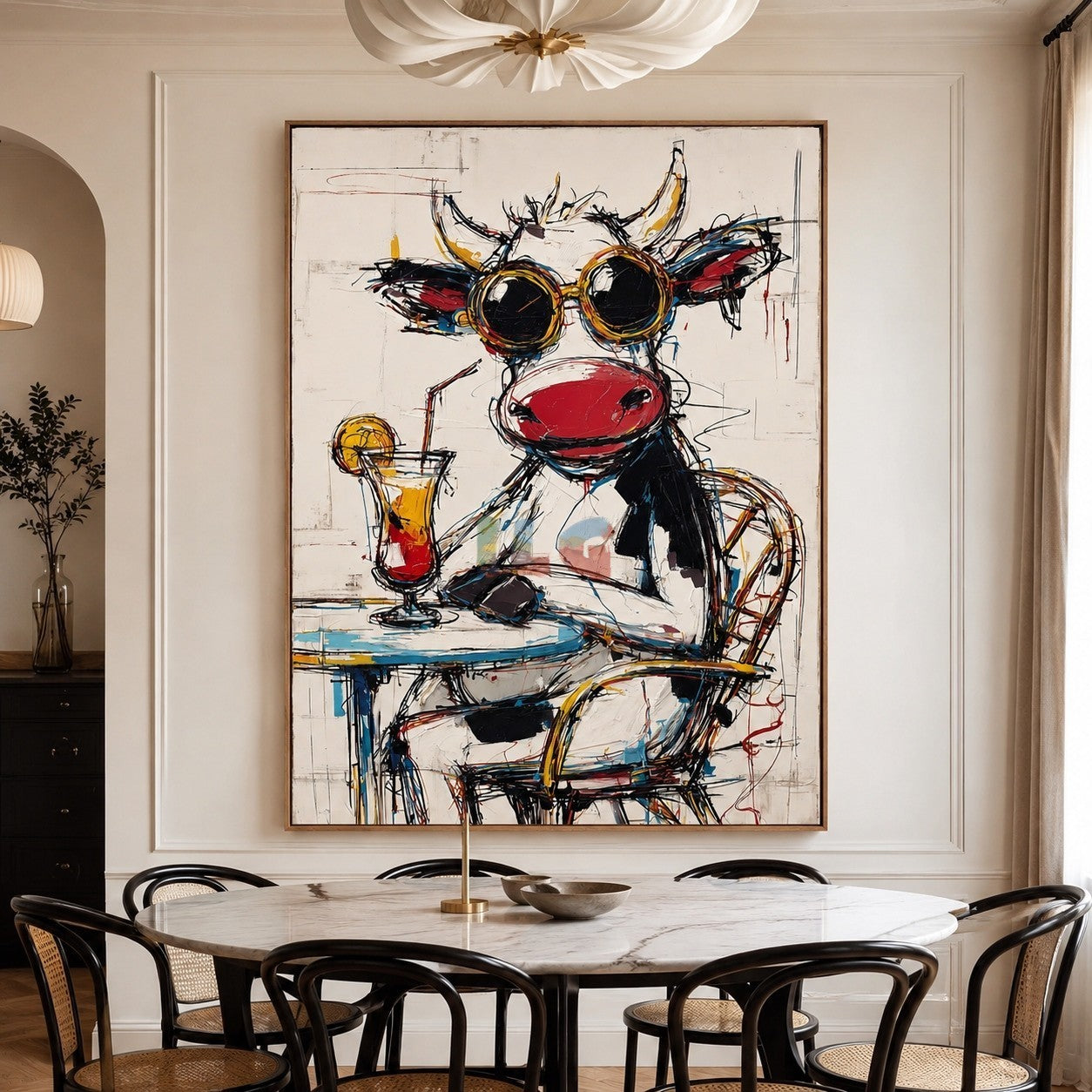 Abstract Bull Lounge – Contemporary Pop Art Animal Wall Art