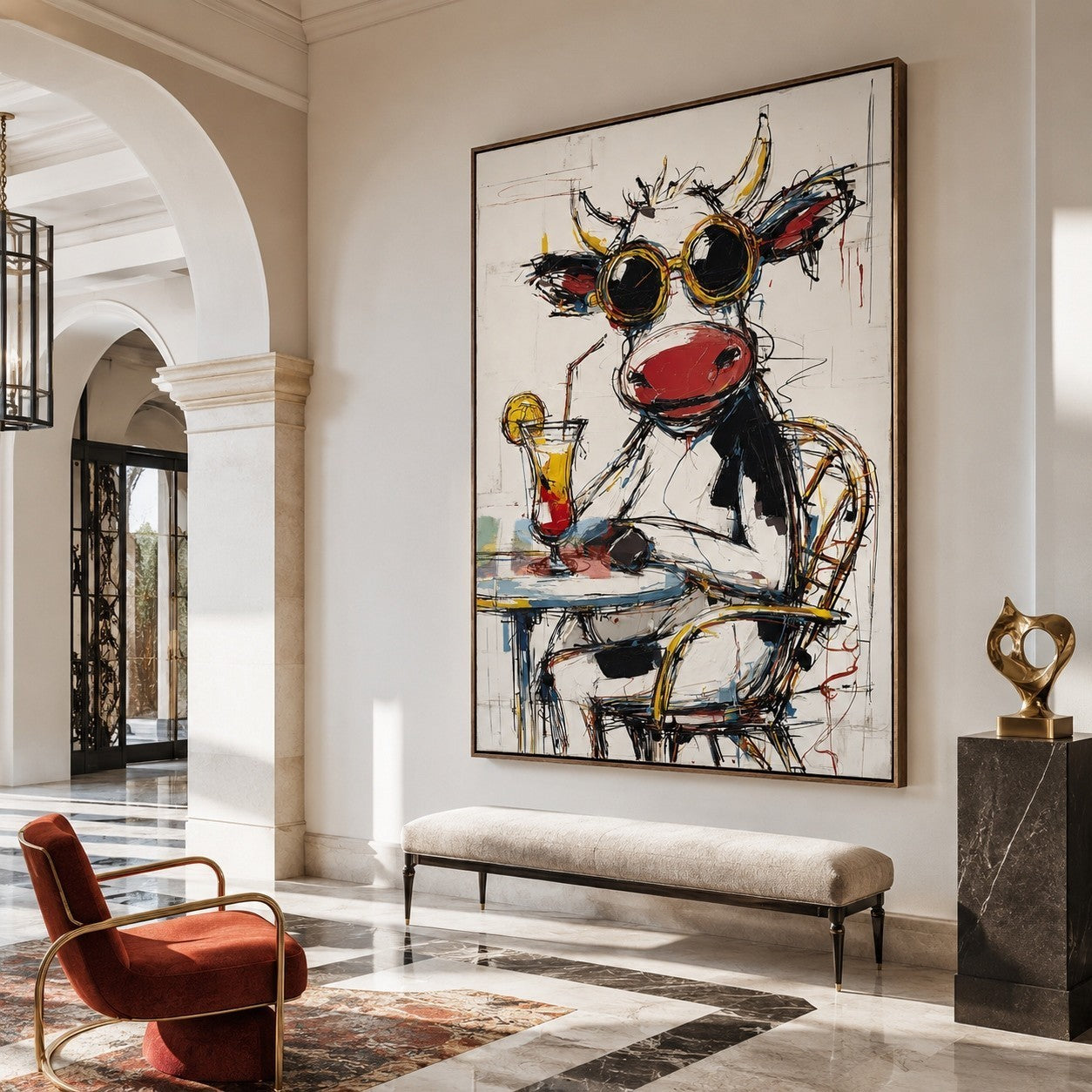 Abstract Bull Lounge – Contemporary Pop Art Animal Wall Art