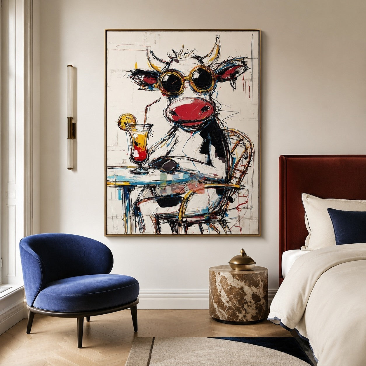 Abstract Bull Lounge – Contemporary Pop Art Animal Wall Art