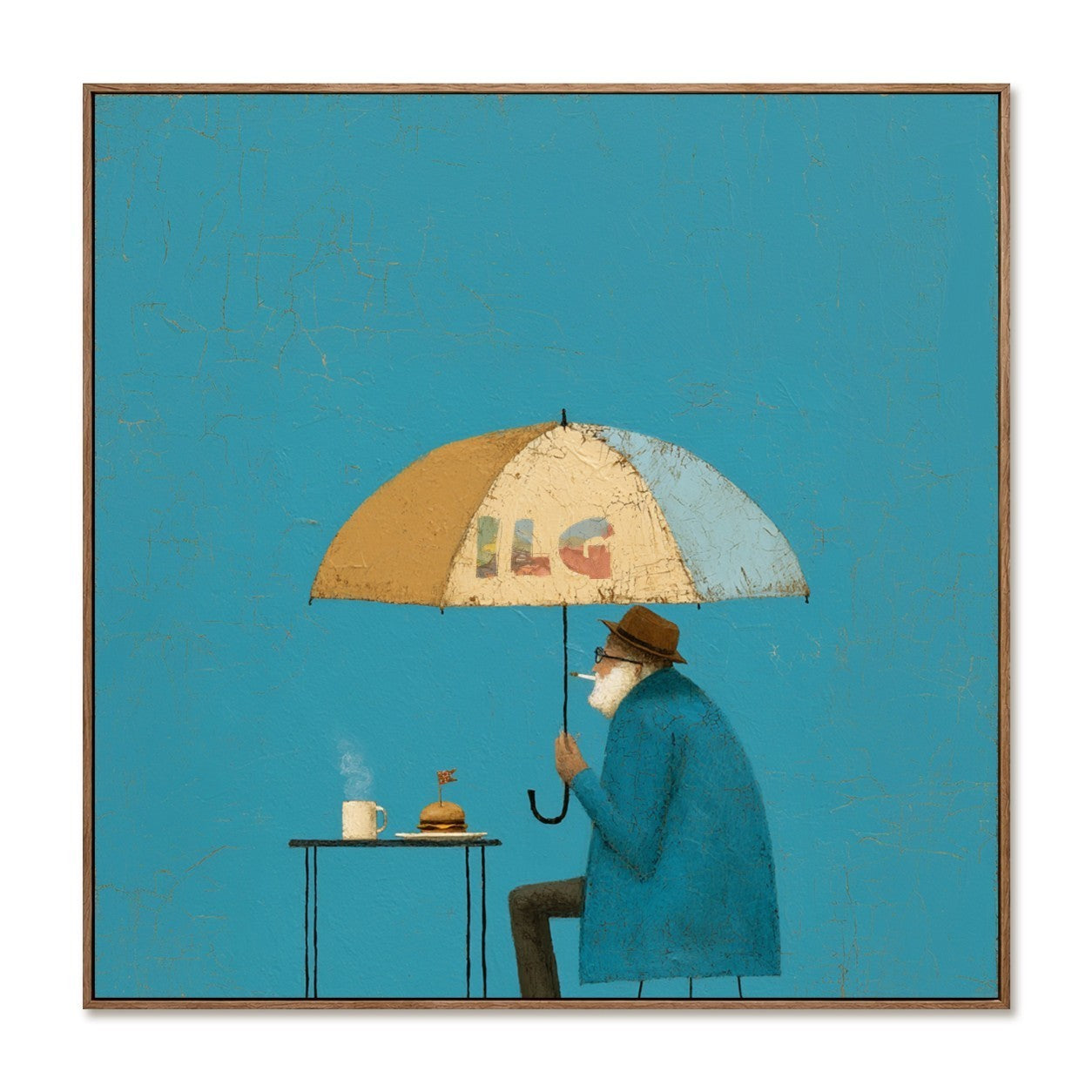 Under the Blue Umbrella – Whimsical Figurative Wall Art