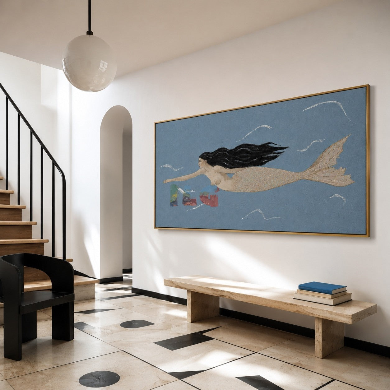 Ocean Myth Mermaid – Contemporary Figurative Coastal Wall Art