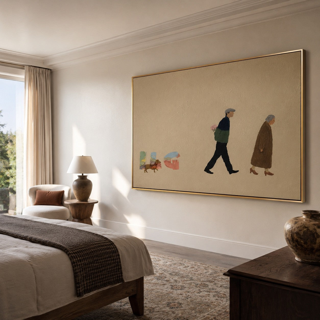 A Gentle Walk Home – Minimal Figurative Lifestyle Wall Art