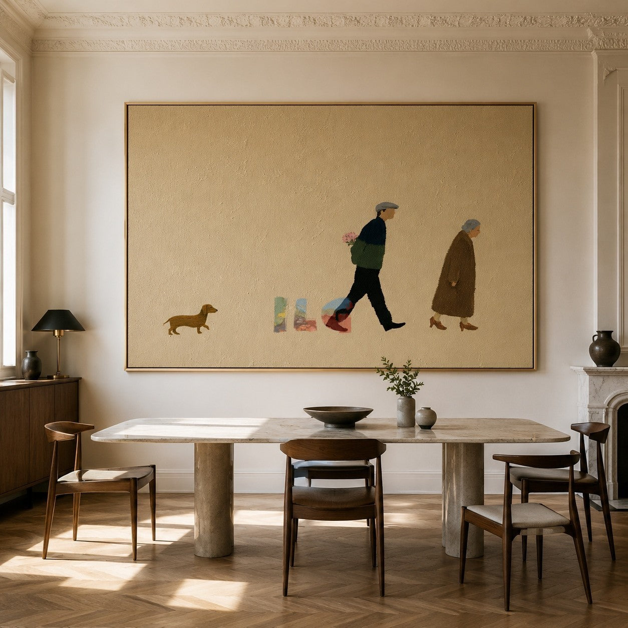 A Gentle Walk Home – Minimal Figurative Lifestyle Wall Art