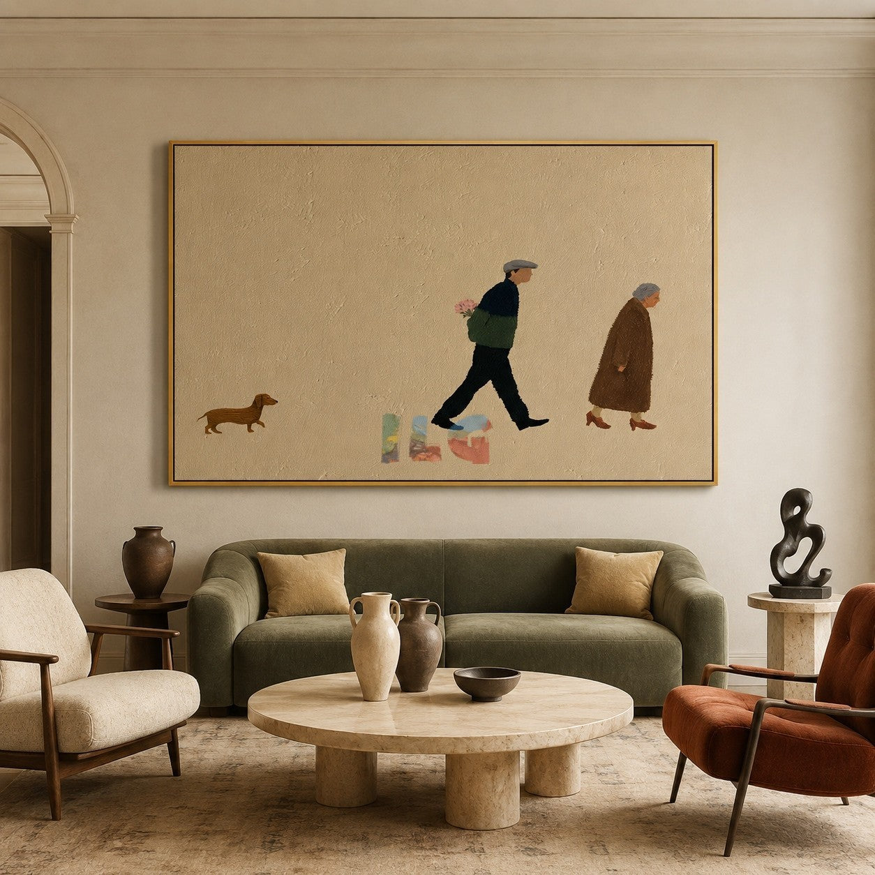 A Gentle Walk Home – Minimal Figurative Lifestyle Wall Art