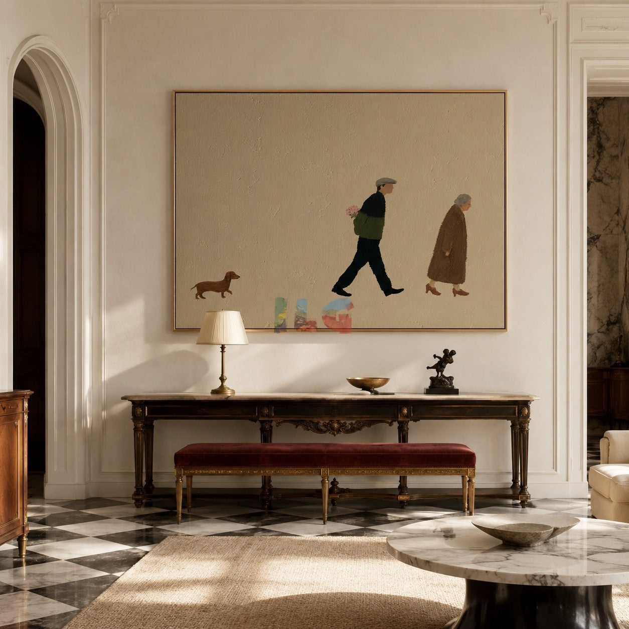 A Gentle Walk Home – Minimal Figurative Lifestyle Wall Art