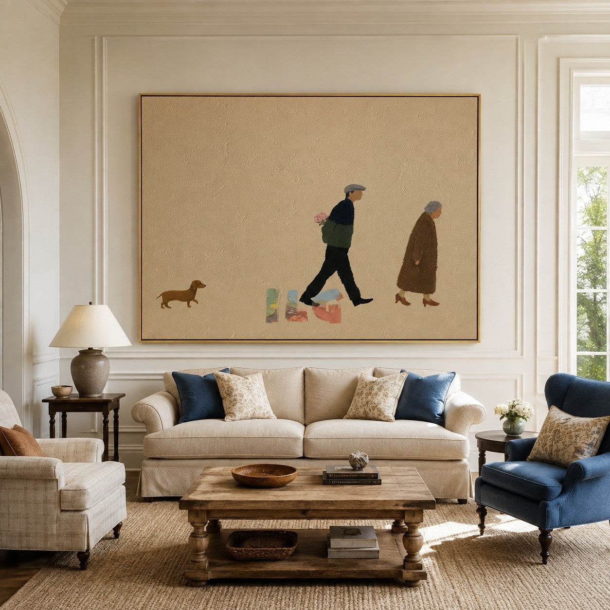 A Gentle Walk Home – Minimal Figurative Lifestyle Wall Art
