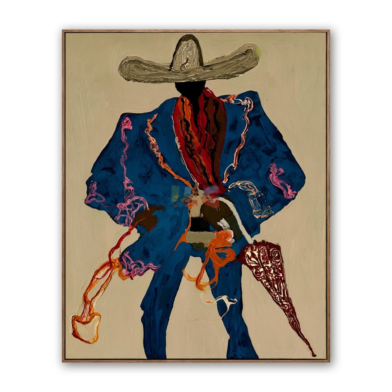 Blue Shadow Rider – Contemporary Western Figure Wall Art