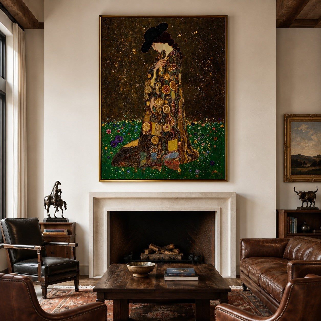 Velvet Bloom Heiress – Ornate Figurative Floral Wall Art