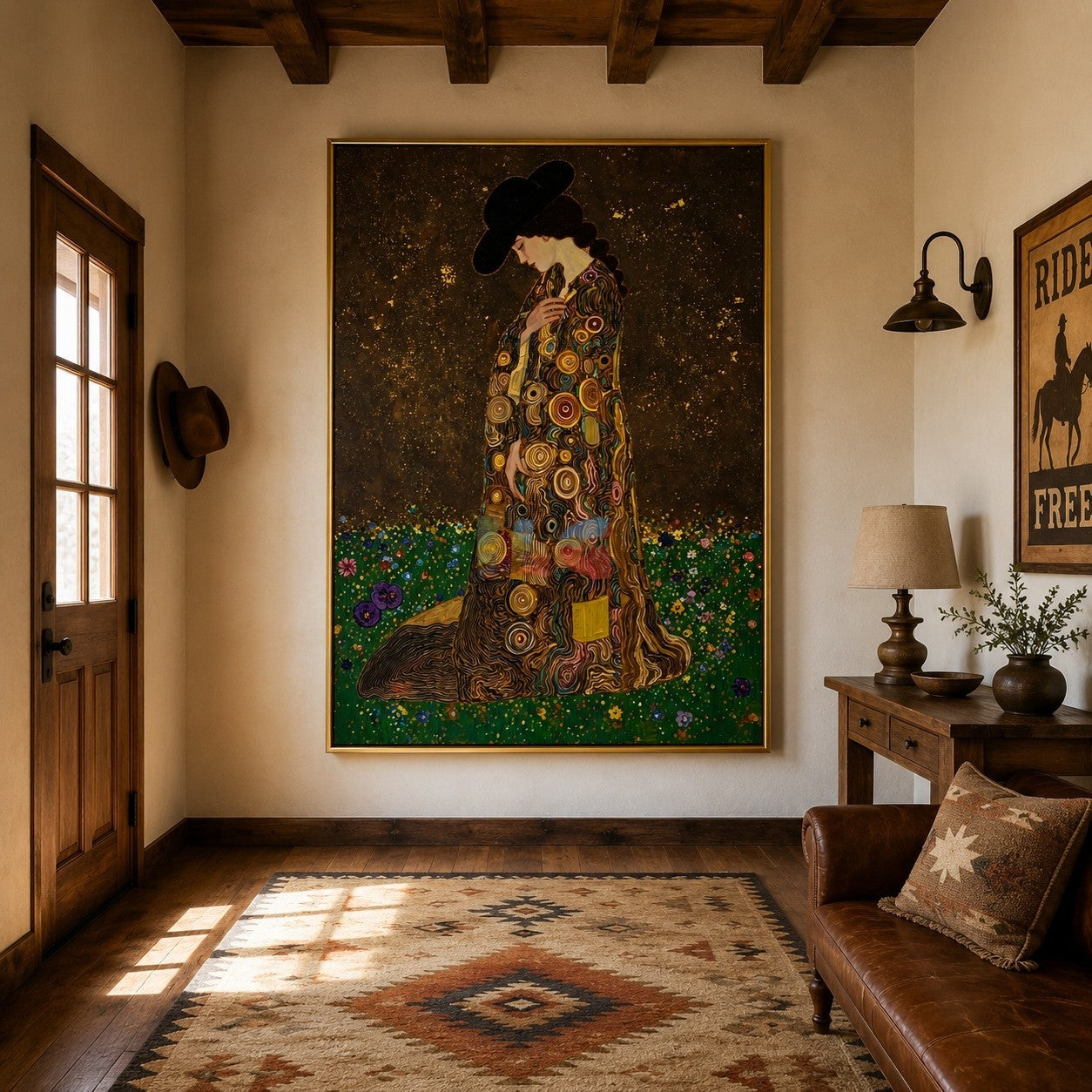 Velvet Bloom Heiress – Ornate Figurative Floral Wall Art