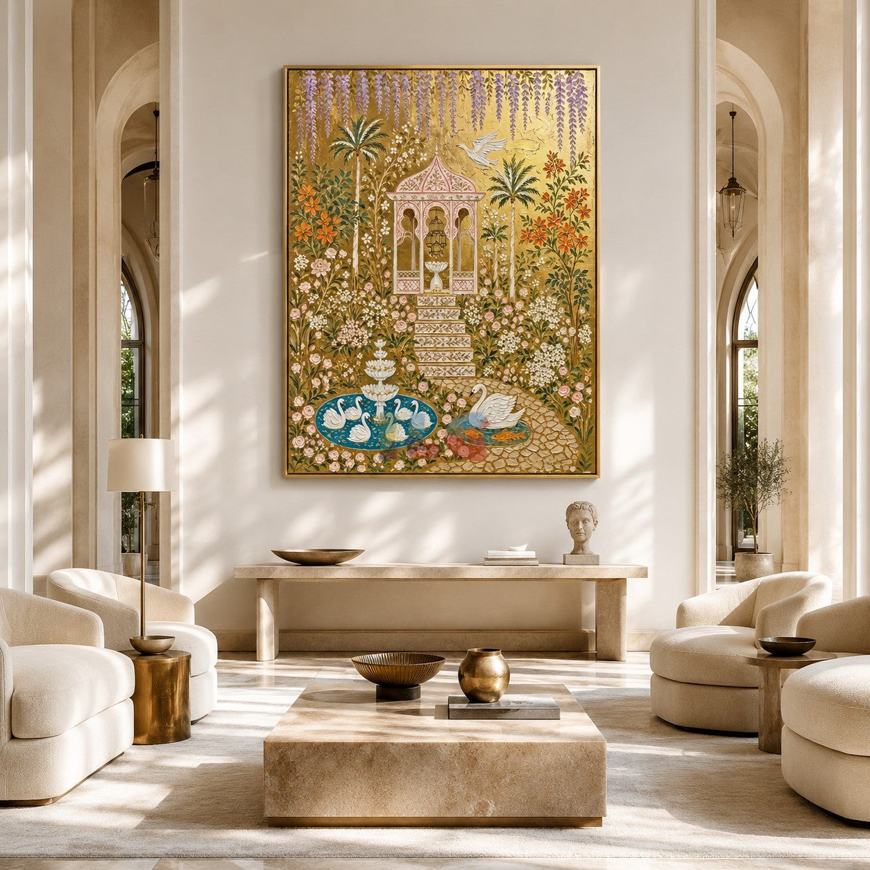 Palace Bloom Menagerie – Ornate Gold Garden Wall Art