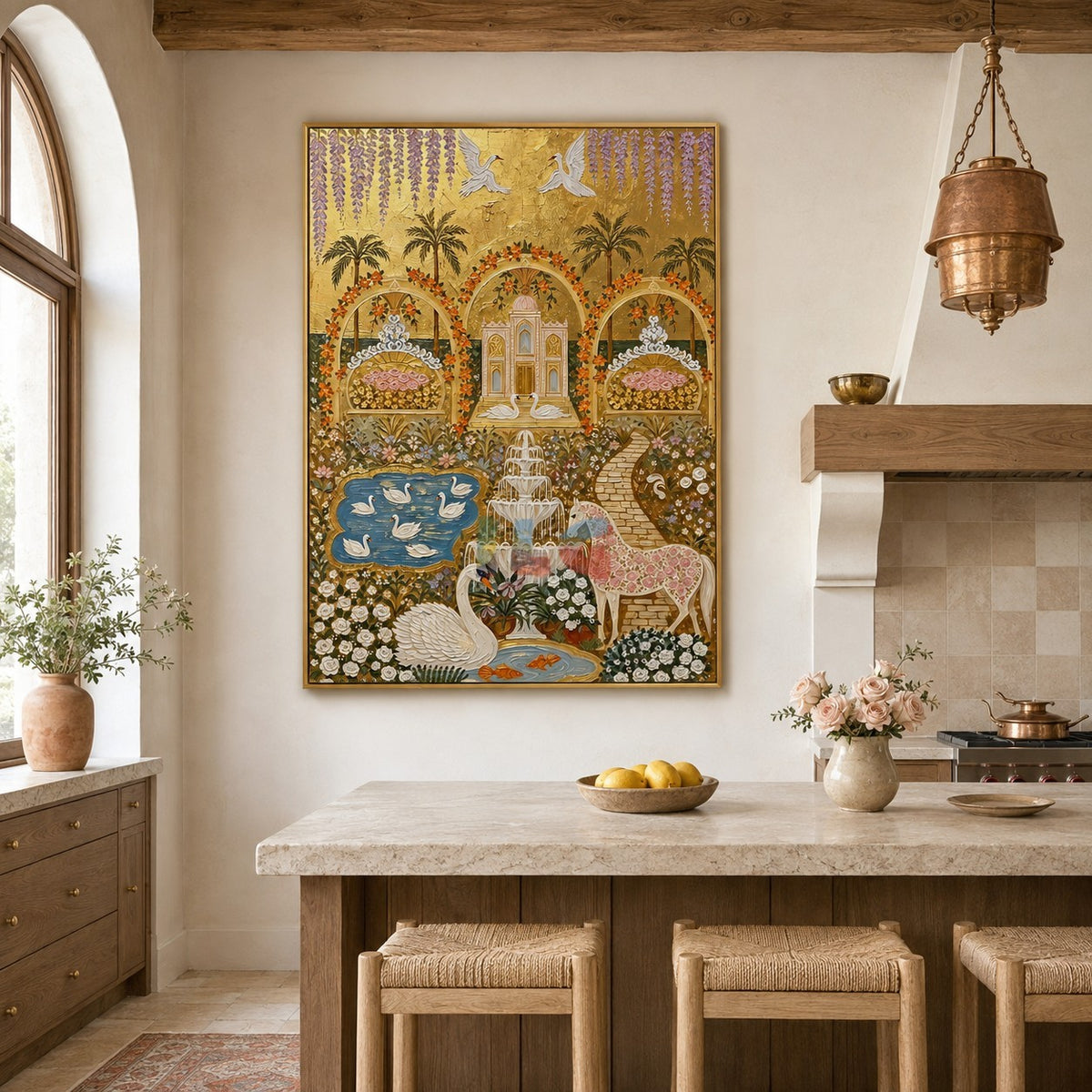 Palace Bloom Menagerie – Ornate Gold Garden Wall Art