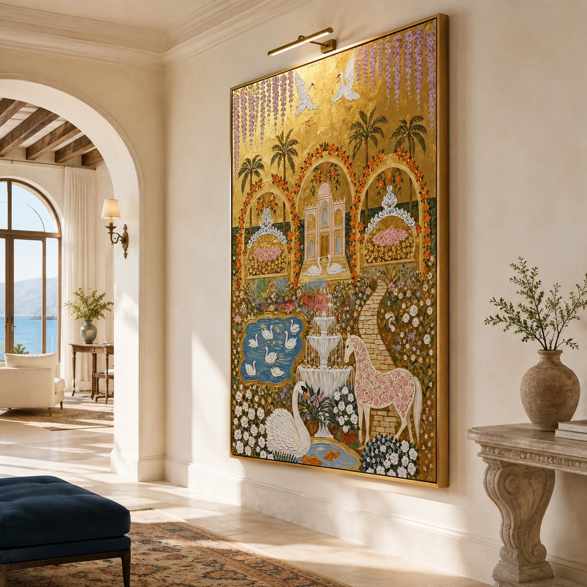 Palace Bloom Menagerie – Ornate Gold Garden Wall Art