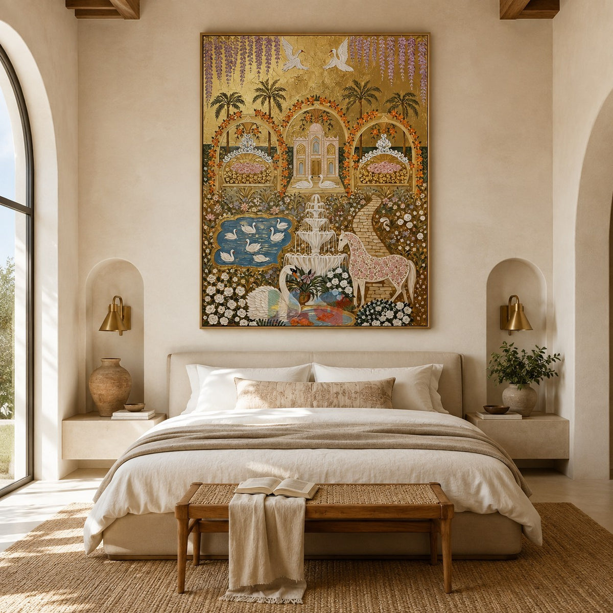 Palace Bloom Menagerie – Ornate Gold Garden Wall Art