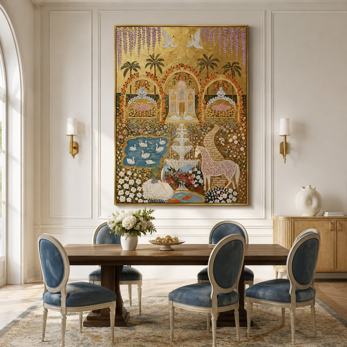 Palace Bloom Menagerie – Ornate Gold Garden Wall Art