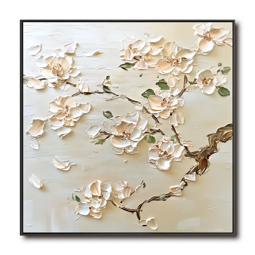 Handcrafted Textured Floral Painting for Home Decor