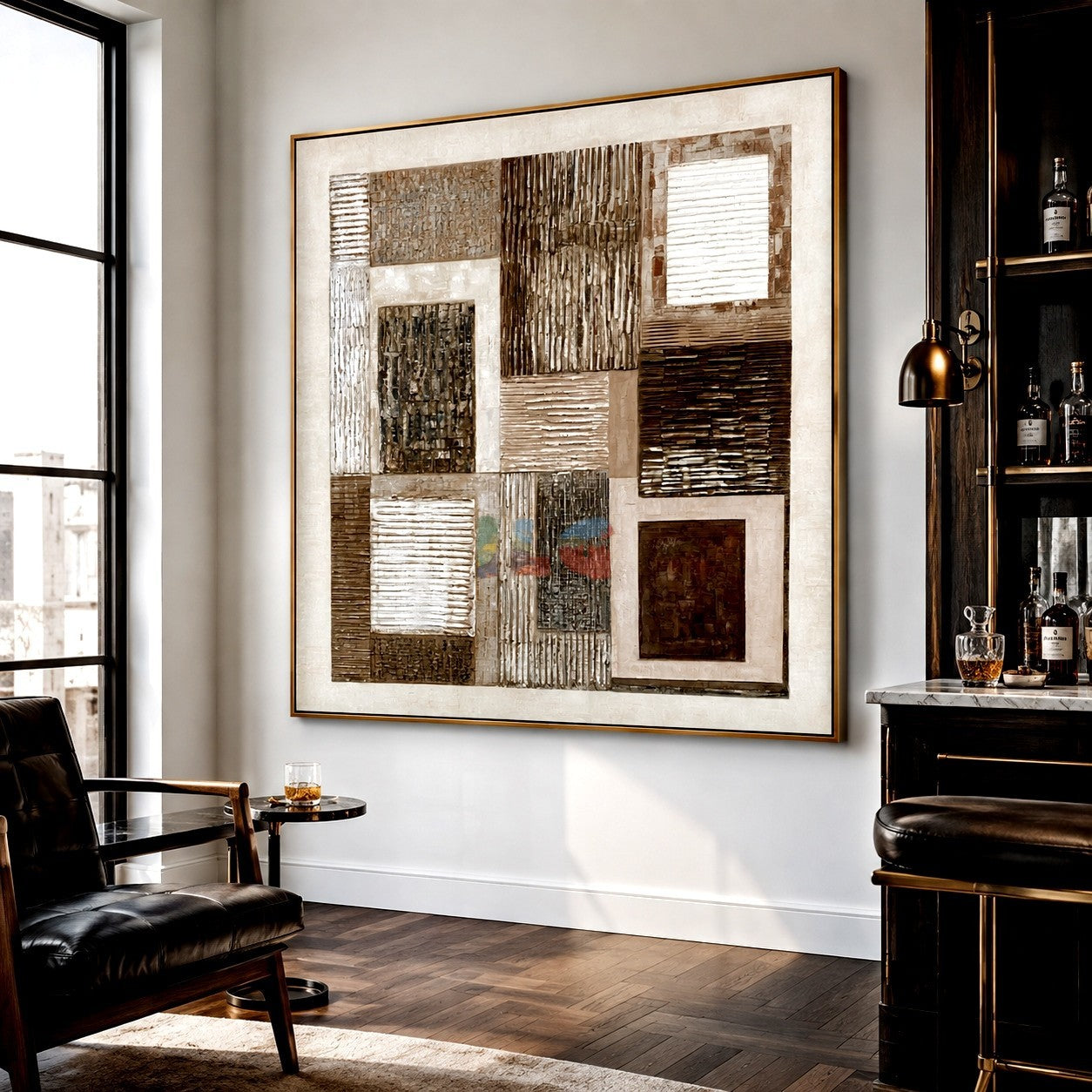 Neutral Atelier Blocks – Abstract Geometric Textured Wall Art