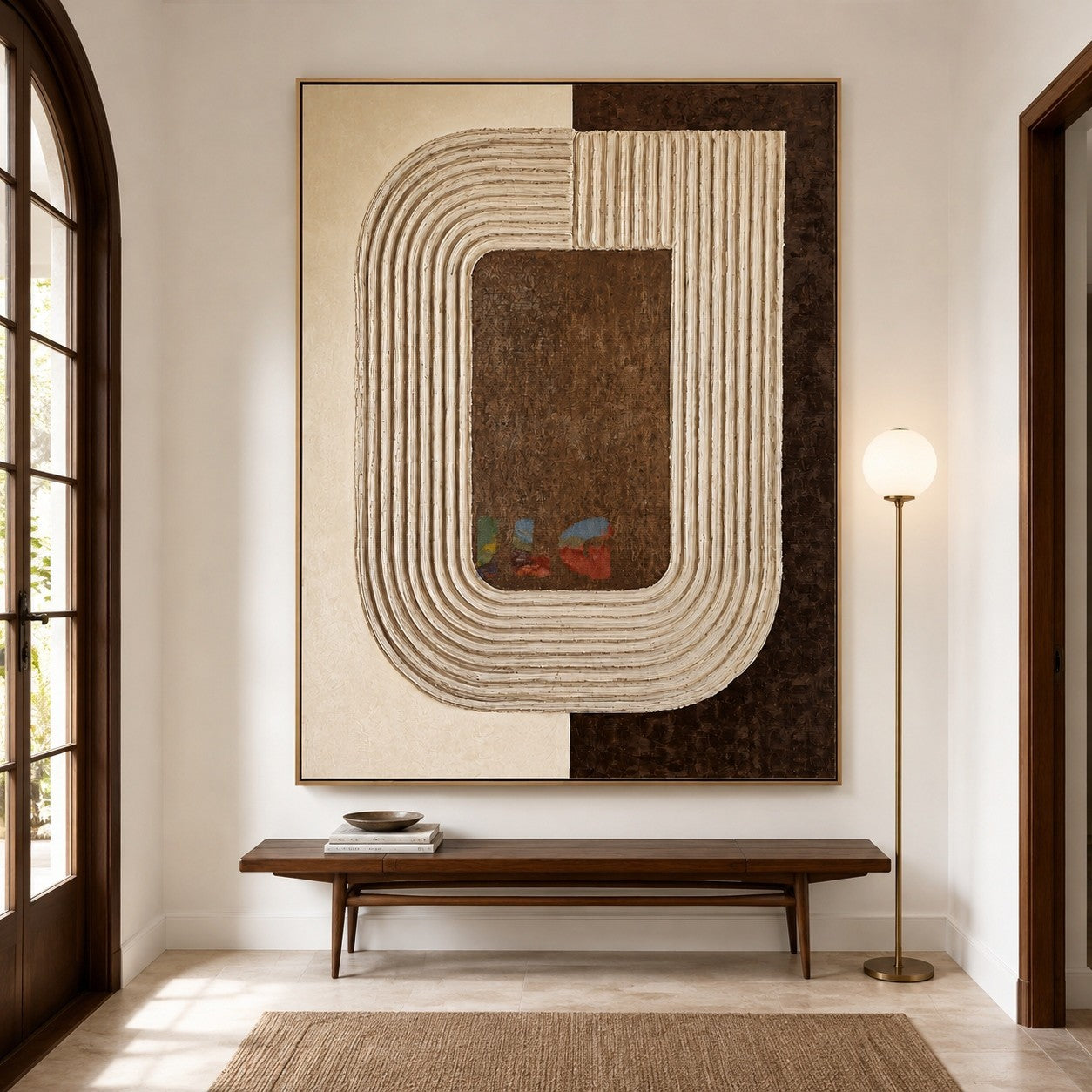 Architectural Flow Frame – Minimalist Abstract Textured Wall Art