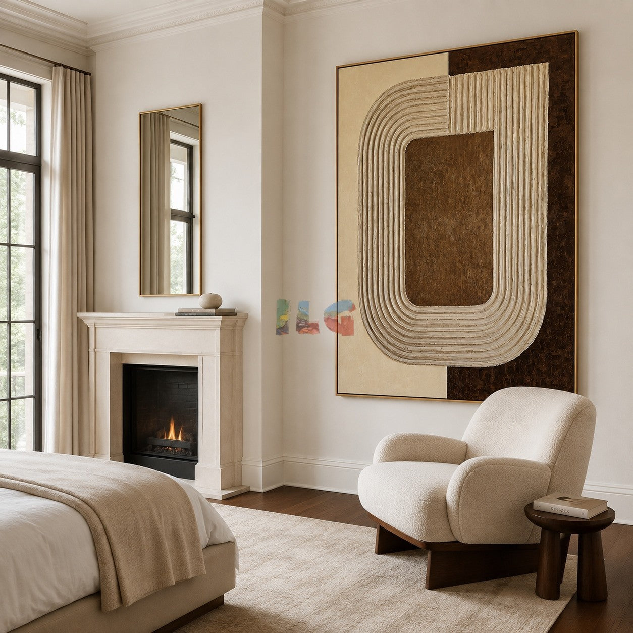 Architectural Flow Frame – Minimalist Abstract Textured Wall Art