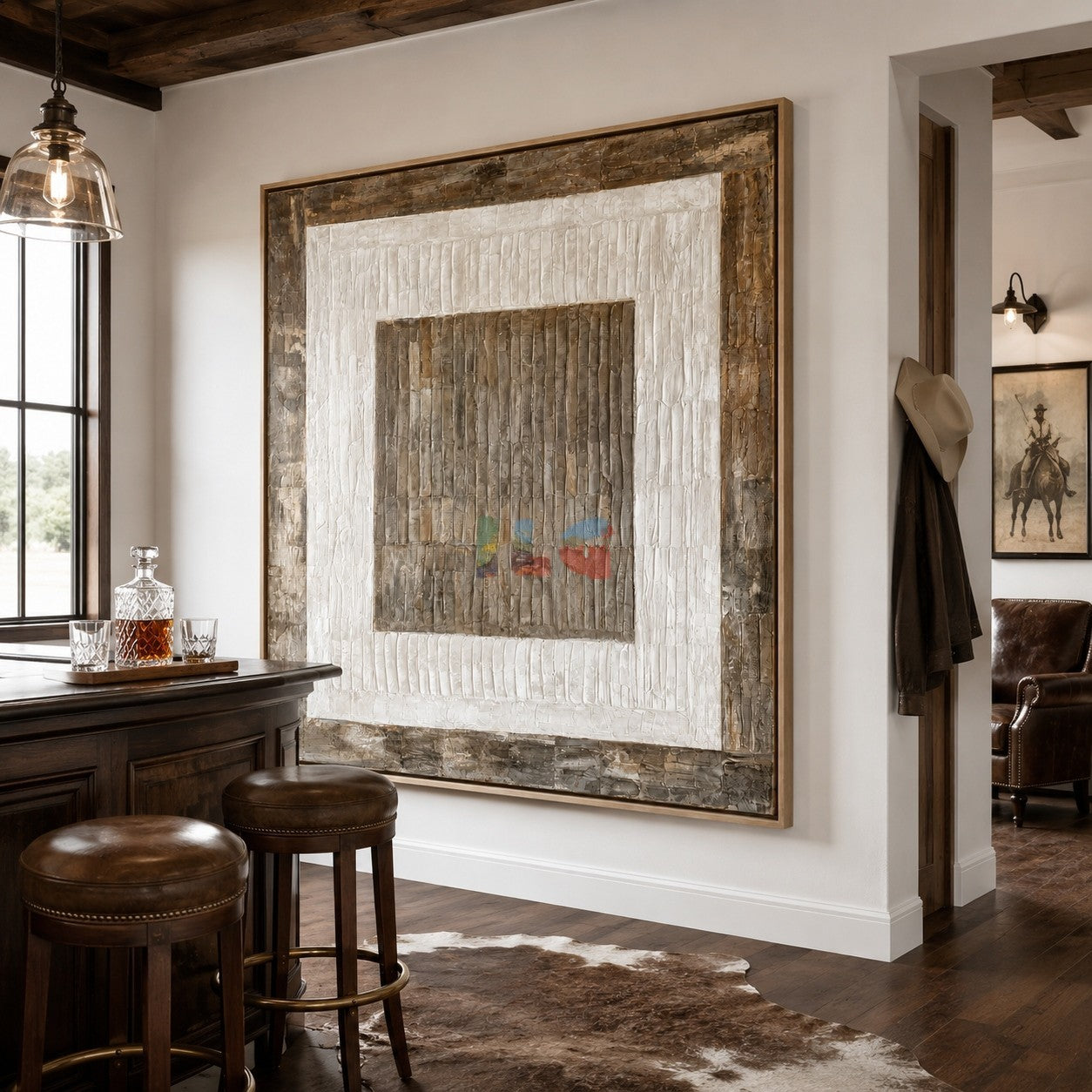 Architectural Balance Frame – Abstract Geometric Textured Wall Art