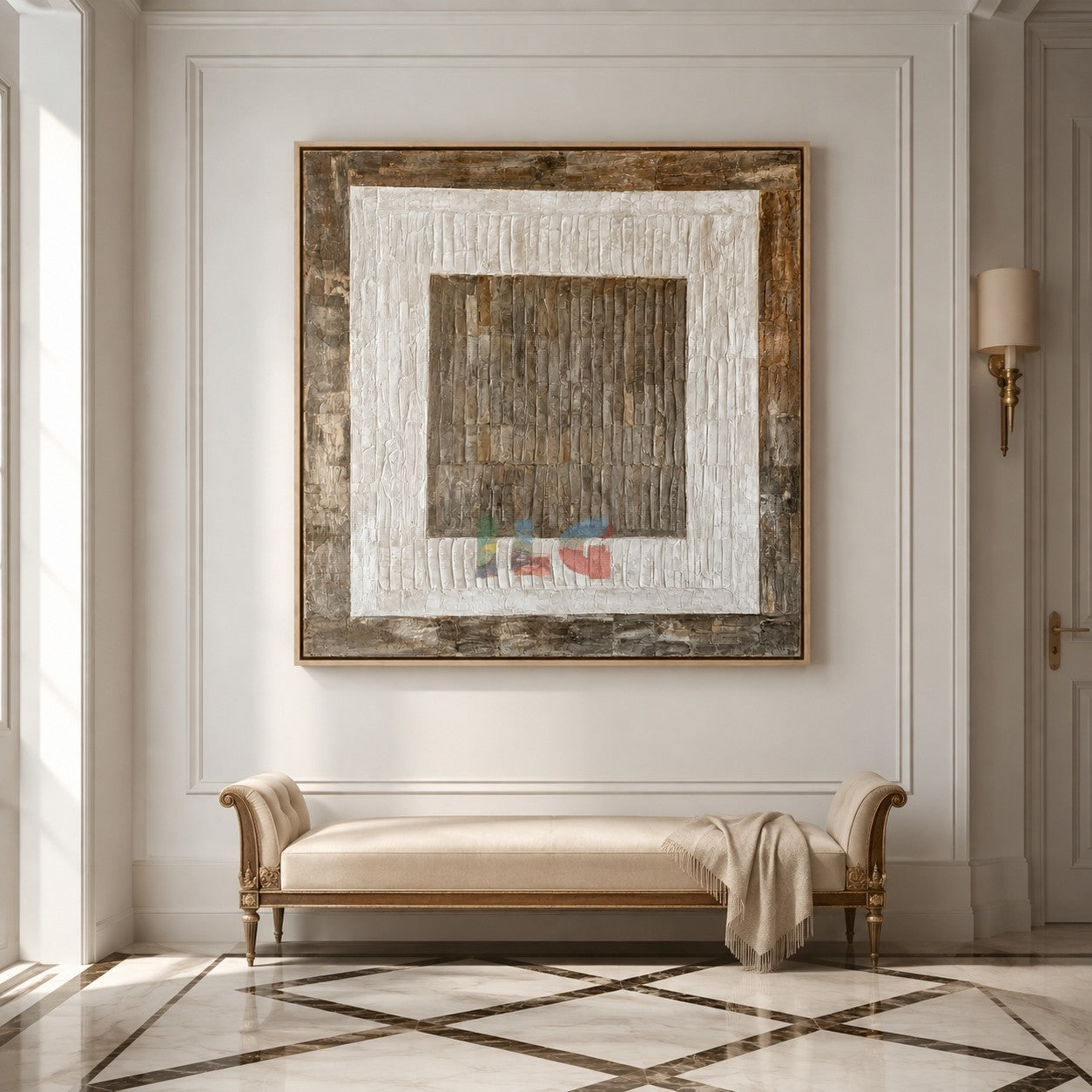 Architectural Balance Frame – Abstract Geometric Textured Wall Art