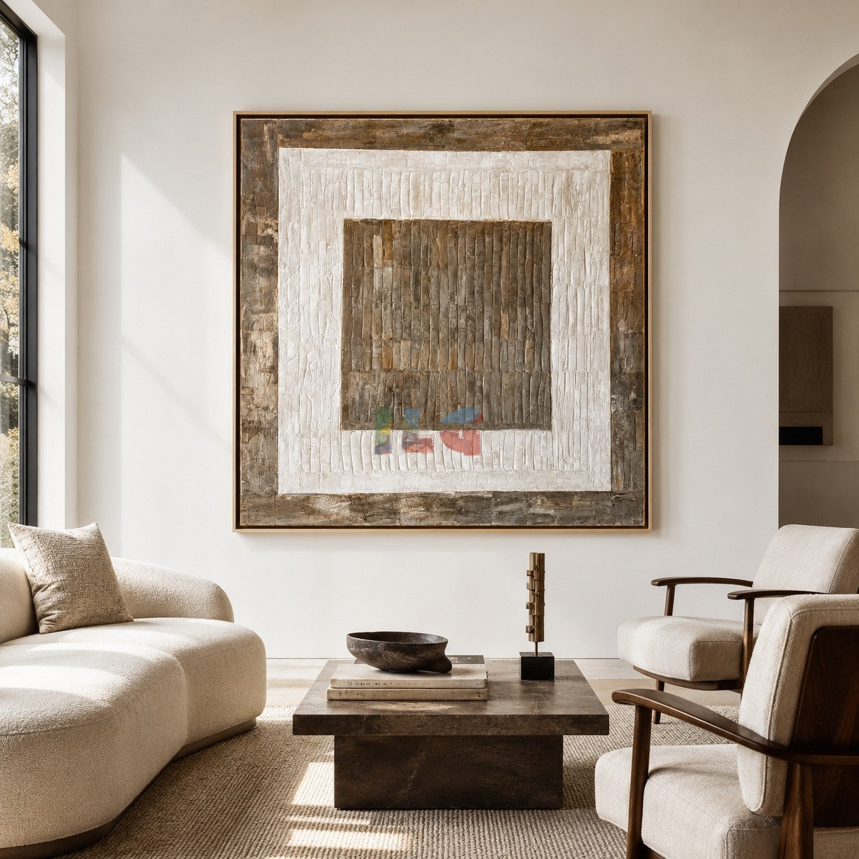 Architectural Balance Frame – Abstract Geometric Textured Wall Art