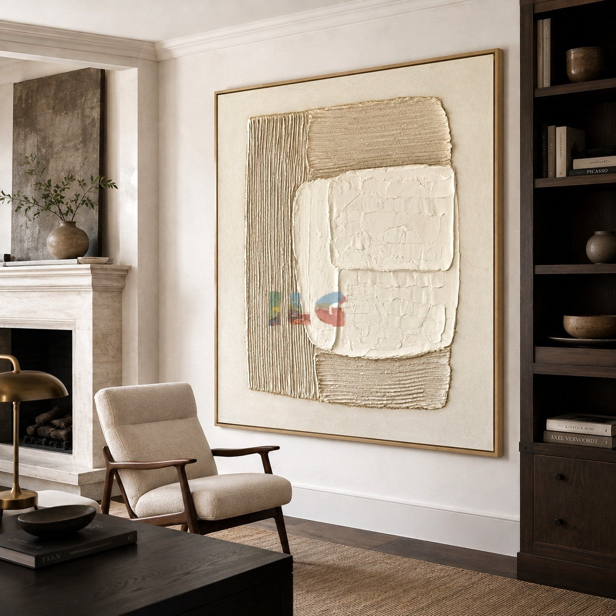 Ivory Layered Balance – Minimalist Abstract Textured Wall Art