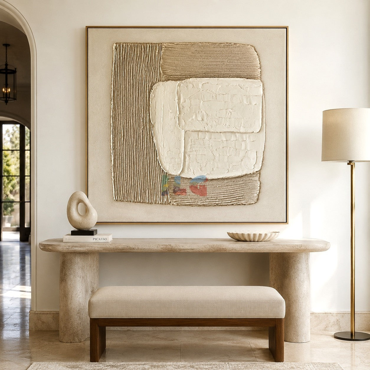 Ivory Layered Balance – Minimalist Abstract Textured Wall Art
