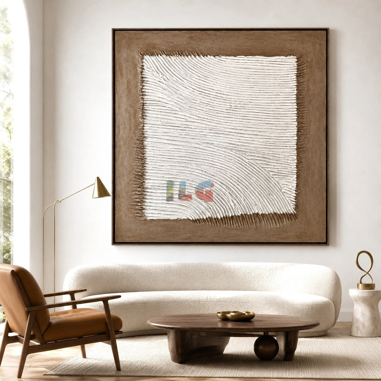 Soft Current Relief – Minimalist Organic Textured Wall Art