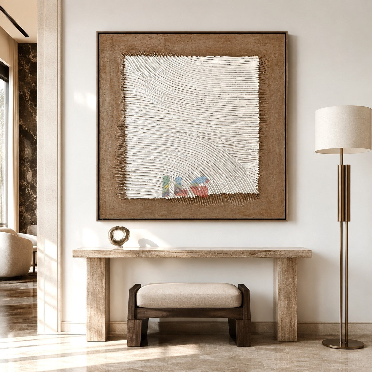 Soft Current Relief – Minimalist Organic Textured Wall Art