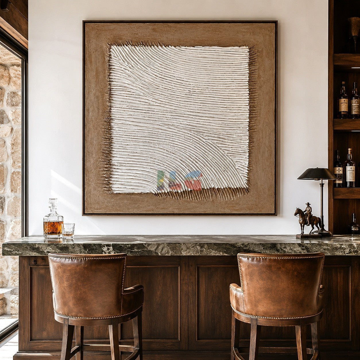 Soft Current Relief – Minimalist Organic Textured Wall Art