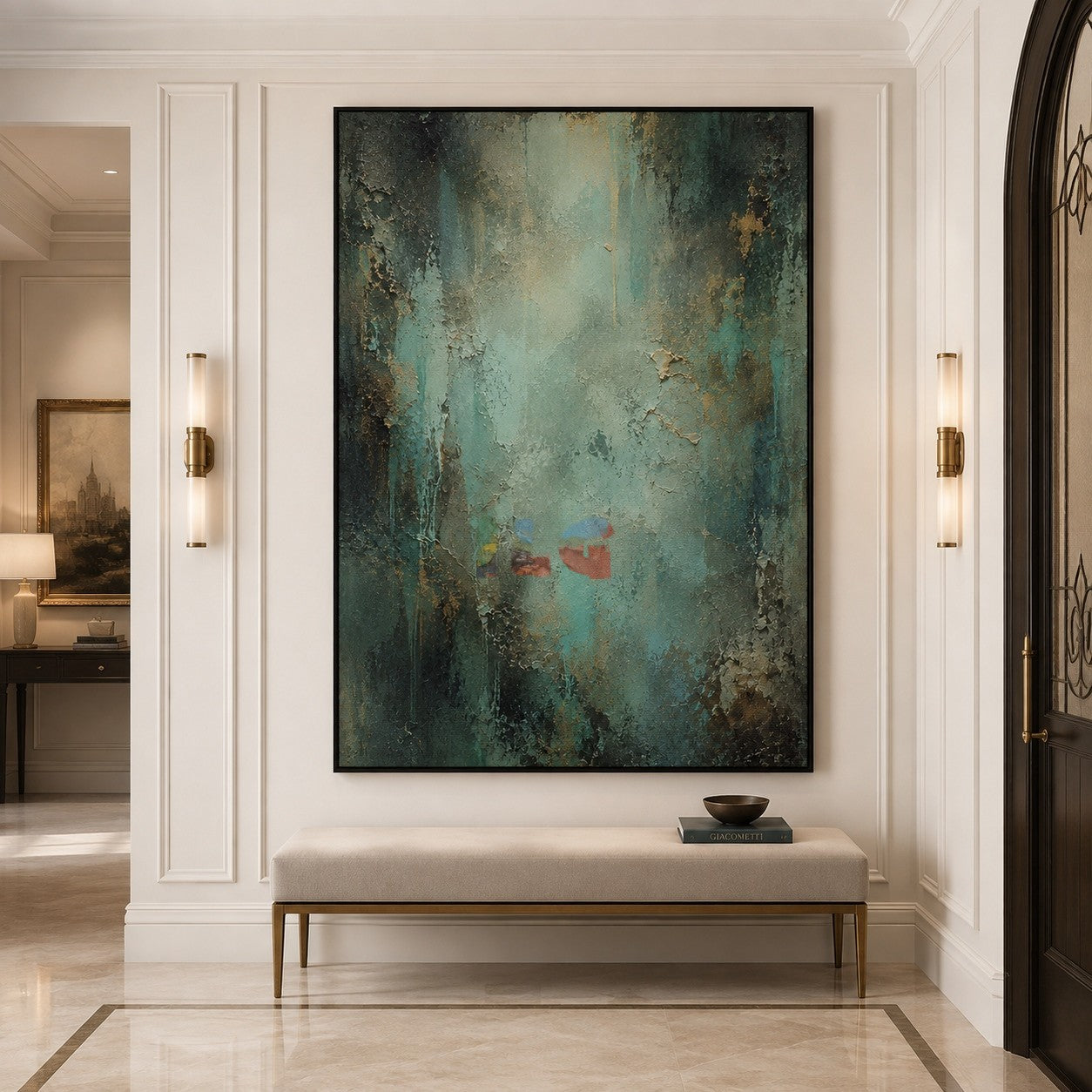 Emerald Mist Depths – Abstract Organic Textured Wall Art