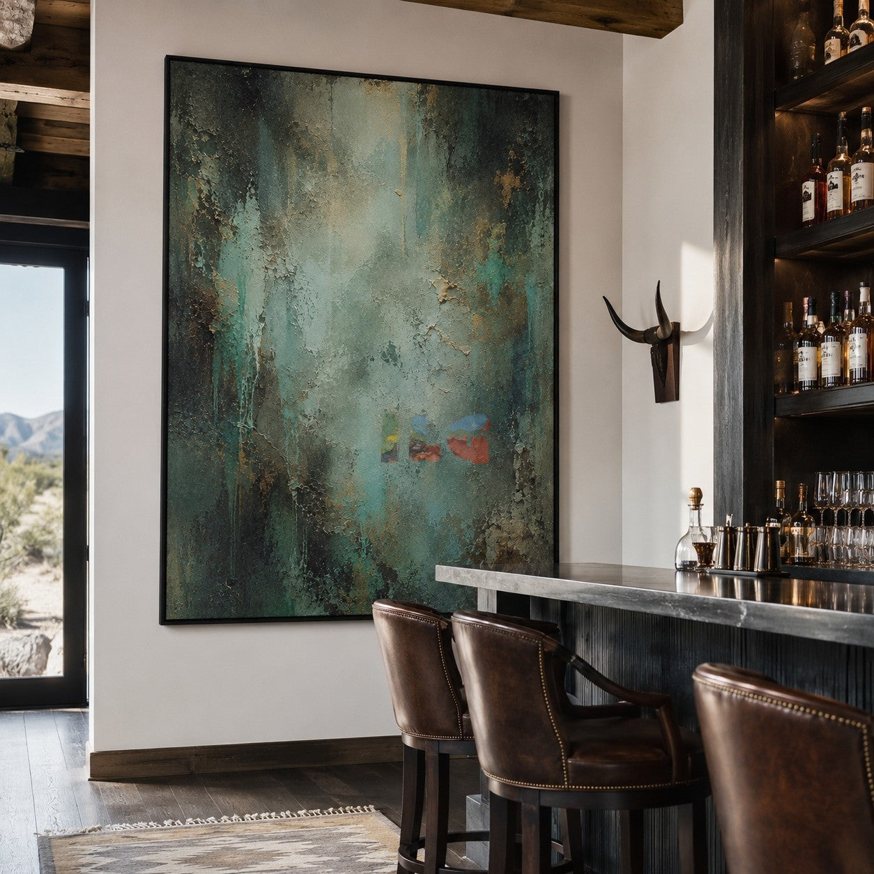 Emerald Mist Depths – Abstract Organic Textured Wall Art