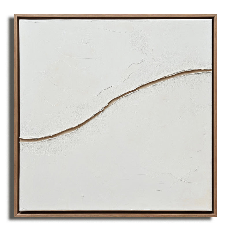 Minimalist White Textured Abstract Painting