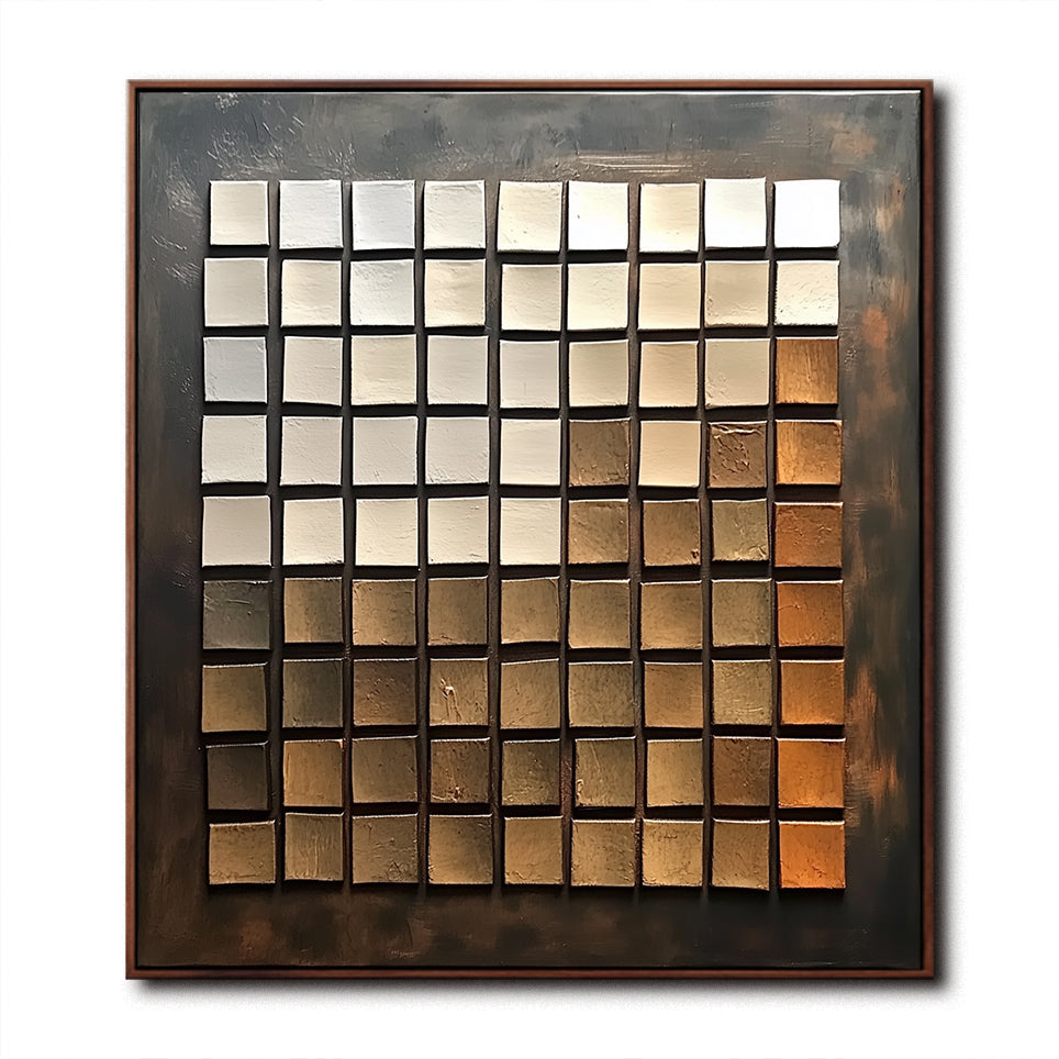 Modern Abstract Painting in Earthy Tones for Industrial Decor