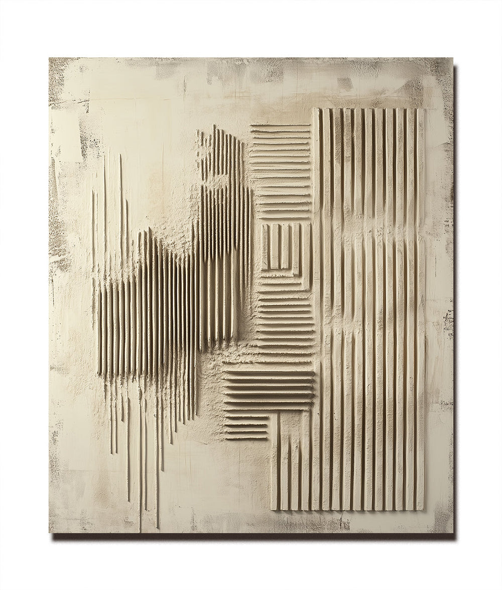 Wabi - Sabi 3D Abstract Relief Wall Decor | Neutral Toned Textured Art ...