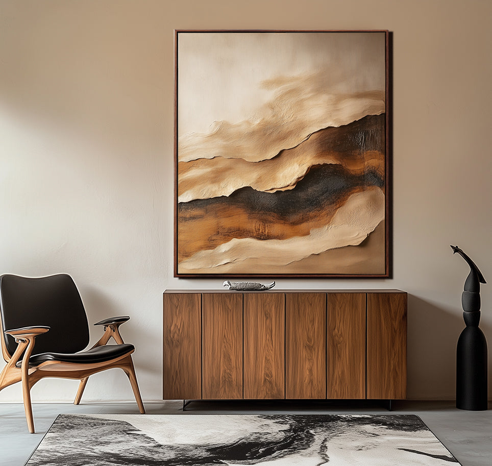 Textured Abstract Landscape Painting for Modern Decor