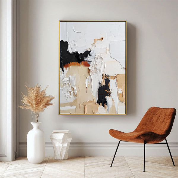 Vertical Abstract Textured Painting | Modern Wall Art for Living Room