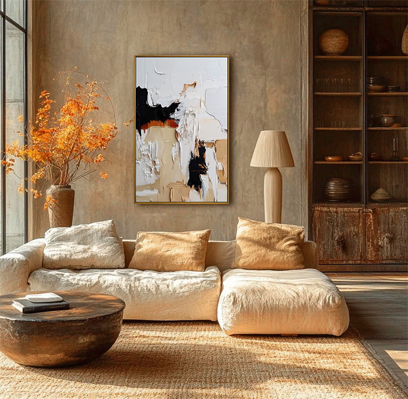 Vertical Abstract Textured Painting