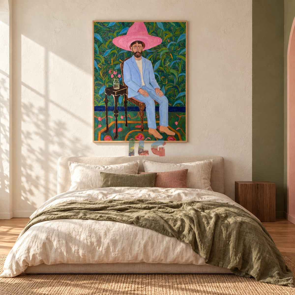 The Garden Daydreamer – Colorful Figurative Portrait Wall Art