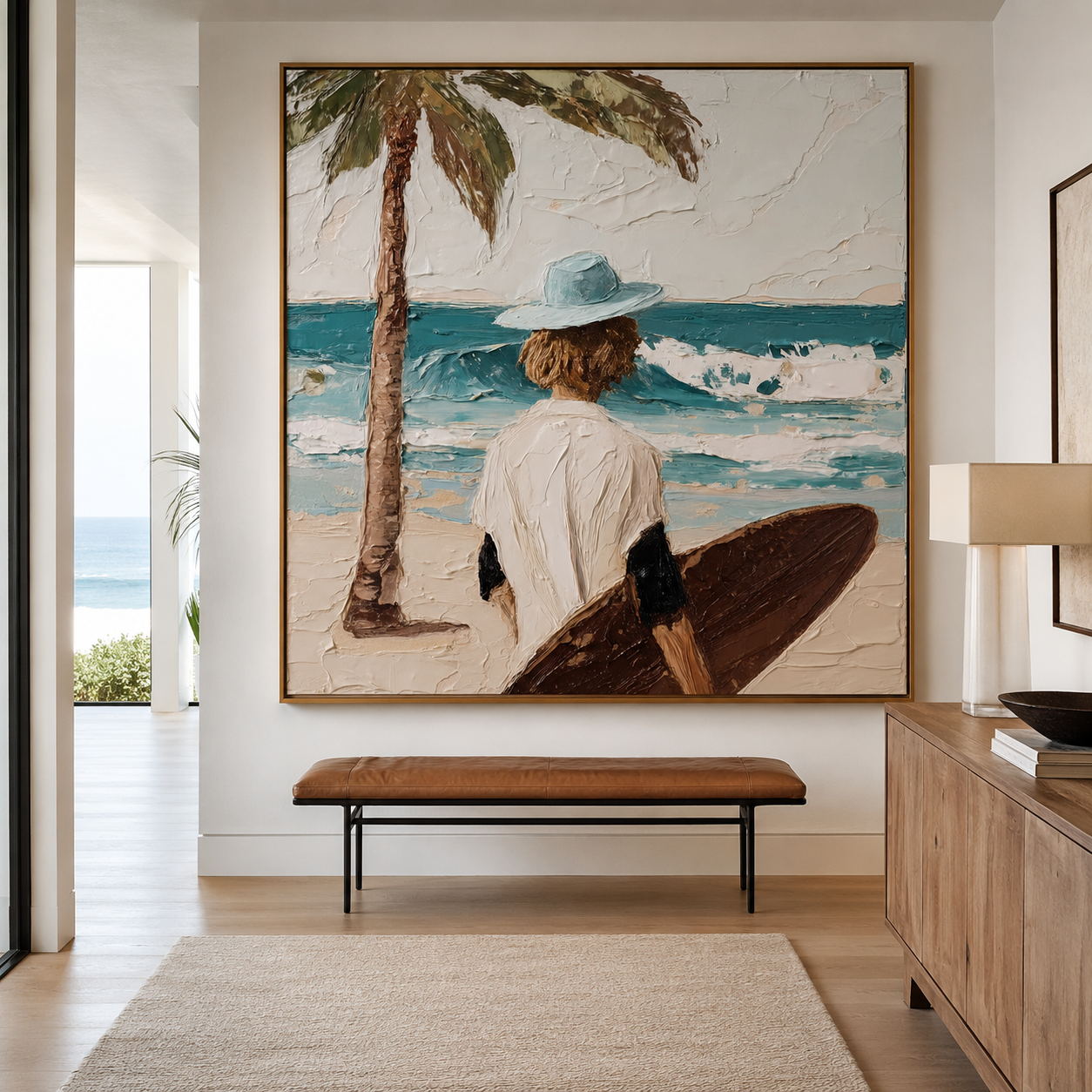 Tidebound Solitude – Coastal Surfboard Wall Art