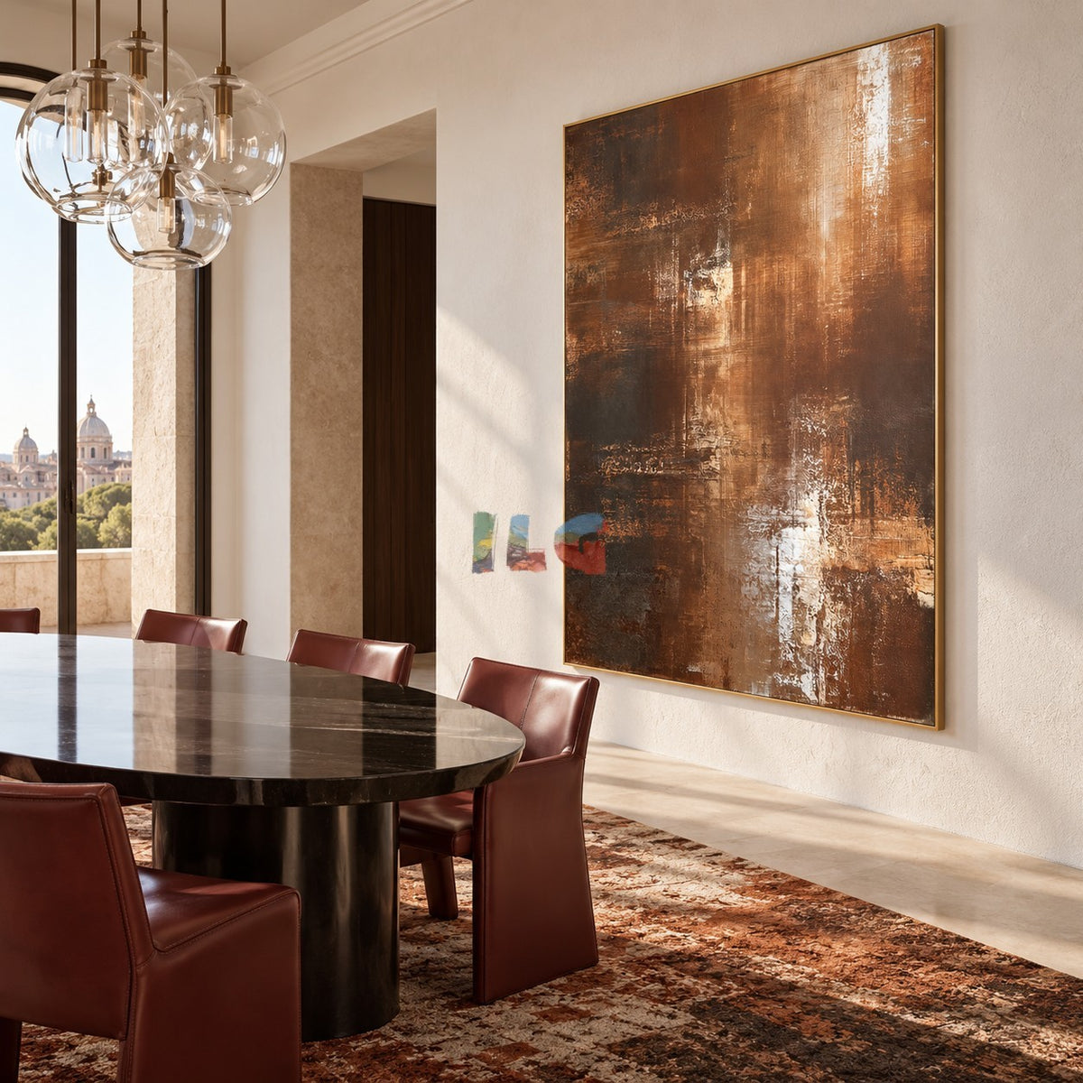 Bronze Nocturne – Metallic Copper Abstract Textured Wall Art