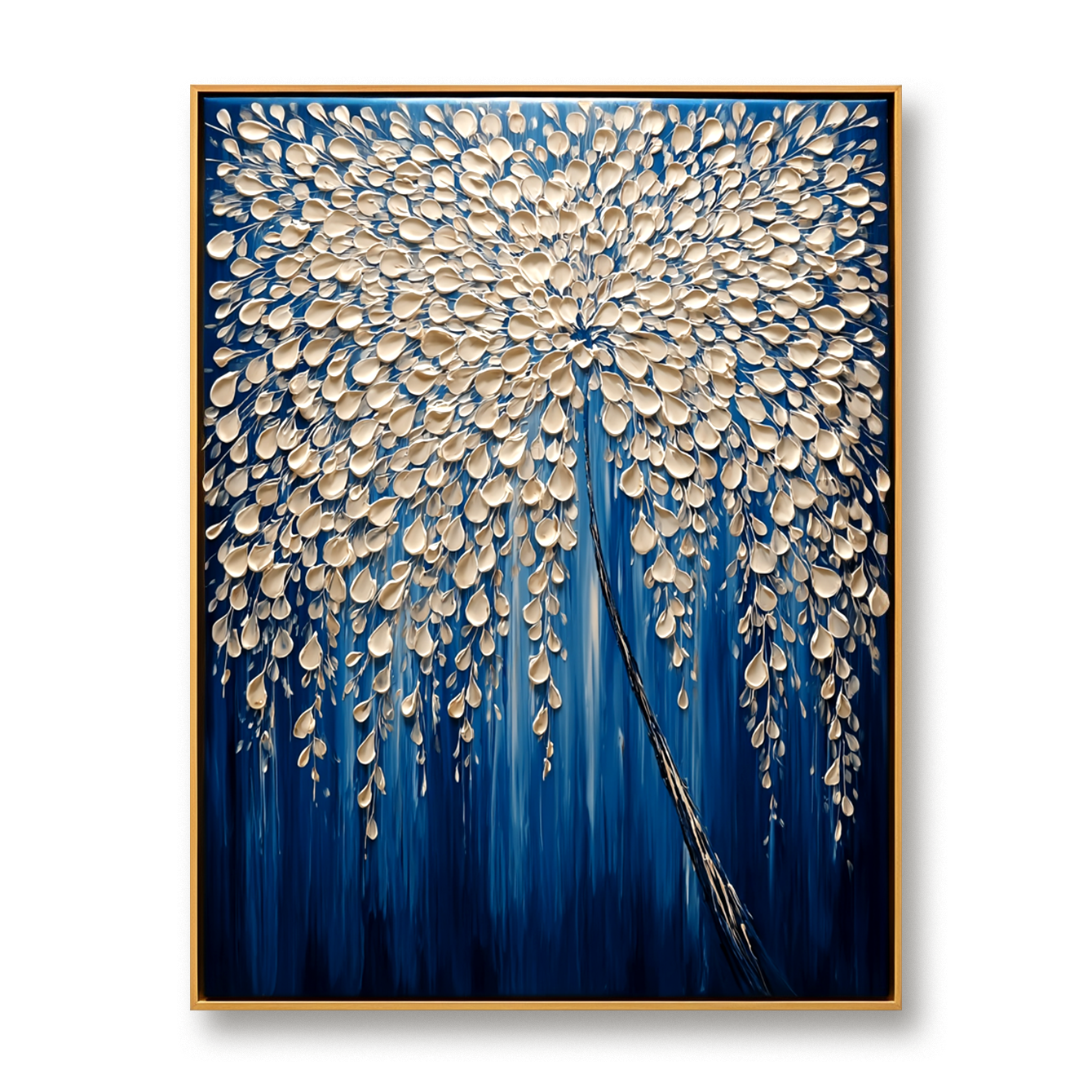 Celestial Veil - Textured Abstract Floral Tree Oil Painting