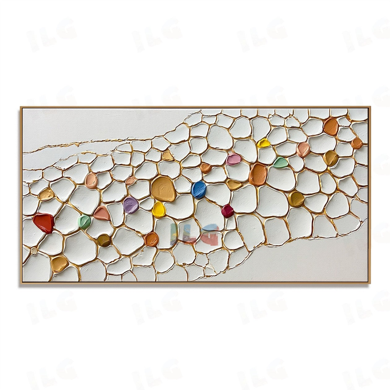 Gilded Mosaic Current – Abstract Textured Wall Art