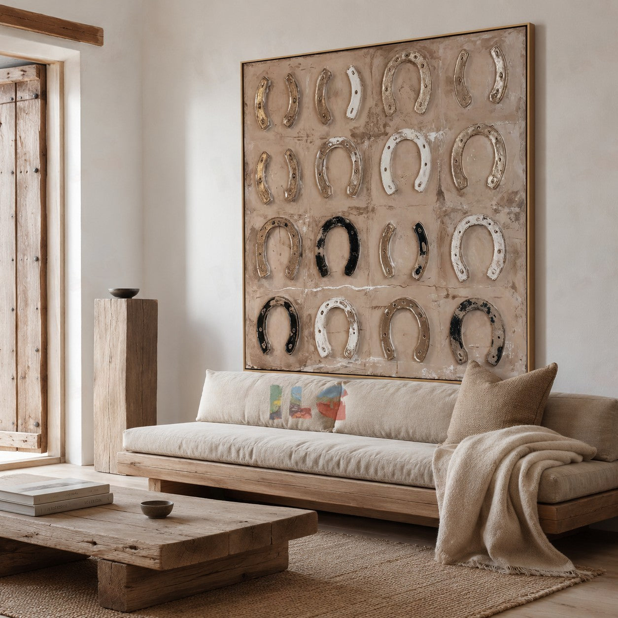 Horseshoe Grid – Wabi Sabi Textured Wall Art